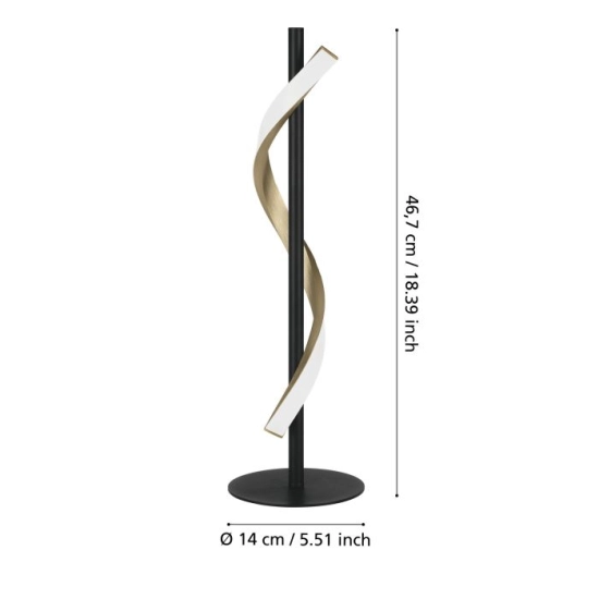 CONAPRATO Lampa stołowa LED czarny/mosiądz 1050lm 2700-6500K 902137 EGLO