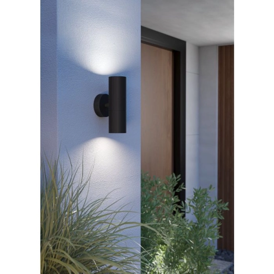 TOMELLOSO lampa ścienna, kinkiet zewnętrzny 2 x GU10 czarny IP44 902038 EGLO