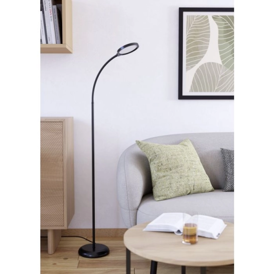 LAURO Lampa podłogowa LED czarna 600lm 2700/4000/6500K 902176 EGLO