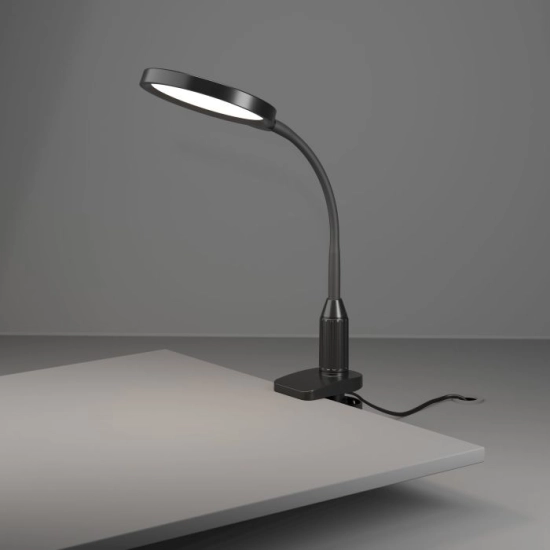 LAURO Lampa biurkowa LED z zaciskiem czarna 600lm 2700/4000/6500K 902174 EGLO