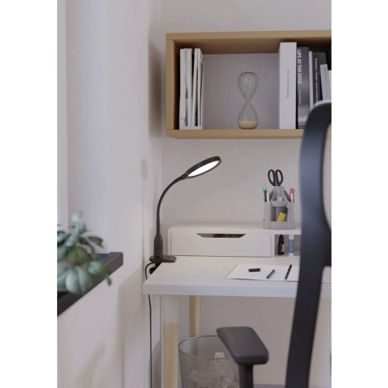 LAURO Lampa biurkowa LED z zaciskiem czarna 600lm 2700/4000/6500K 902174 EGLO