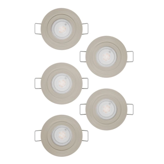 BARRANCO Oprawa do zabudowy zestaw 5XLED-CCT Ø90 Nikiel mat 902269 EGLO