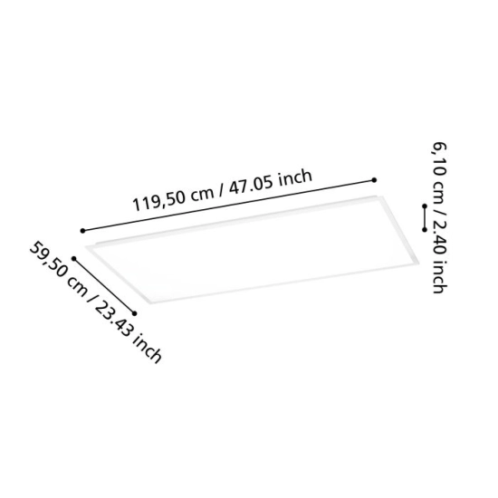 MORADILLO Plafon LED 119,5x59,5 cm biały prostokątny oprawa sufitowa 902301 EGLO