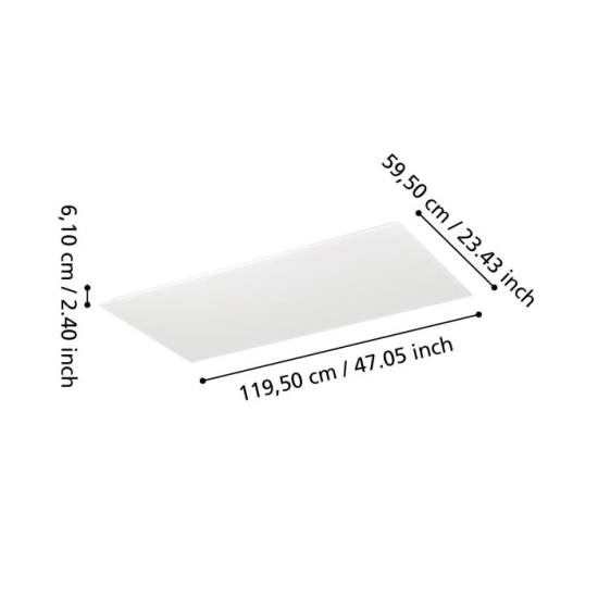 MORADILLO-R Plafon LED 119,5x59,5 cm biały prostokątny na pilota / oprawa sufitowa 902303 EGLO
