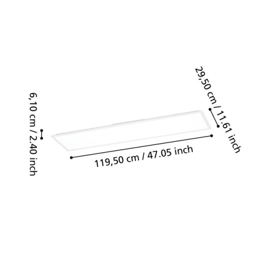 MORADILLO-R Plafon LED 119,5x29,5 cm biały prostokątny na pilota / oprawa sufitowa 902302 EGLO