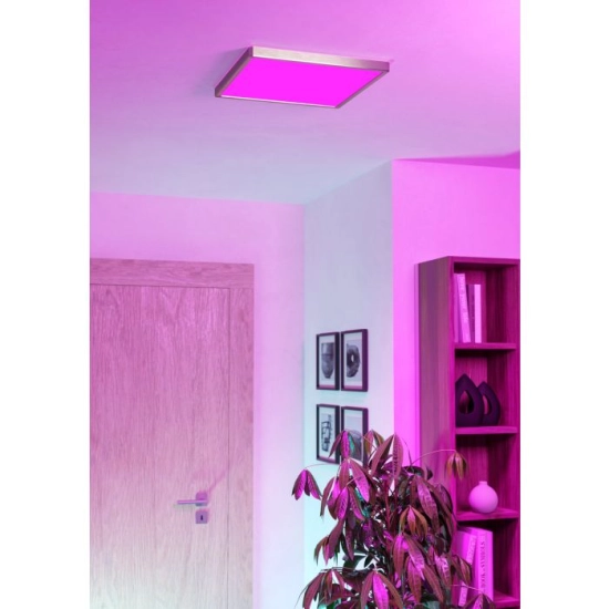 FUEVA 6-Z Plafon LED 17,8W RGB+TW IP44 nikiel mat kwadratowy / oprawa natynkowa 901422 EGLO