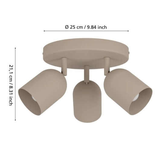 TILSTON Spot 3XE14 Piaskowy IP20 / Lampa sufitowa 44163 EGLO