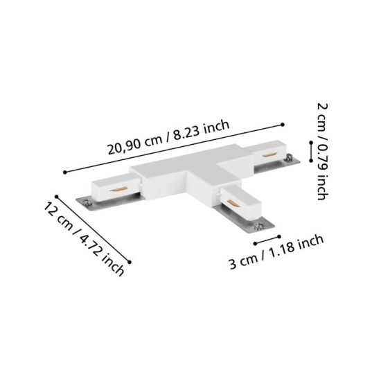 EASYT T-CONNECTOR łącznik biały do systemu szynowego easy Track / akcesoria 902327 EGLO
