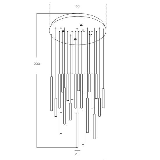 Lampa wisząca ILIOS 36 PENDANT 3-STEP DIMM AZ5747 AZZARDO