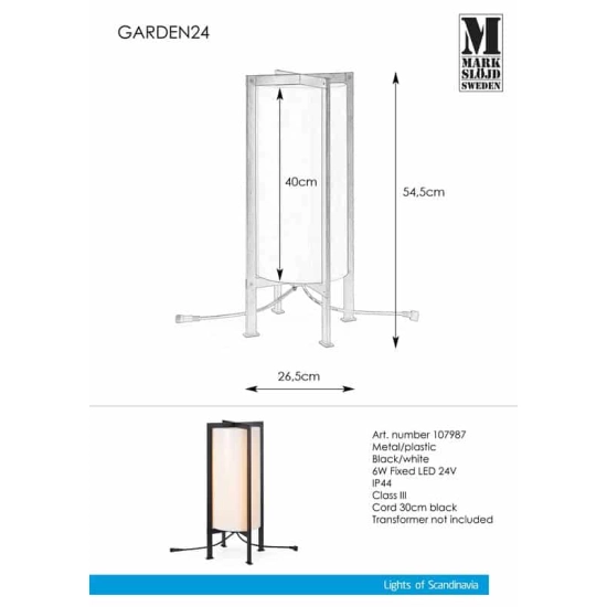 kinkiecik.pl Lampa stojąca Cylinder Ramka GARDEN 24 107987 Markslojd