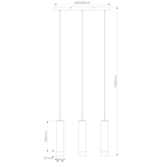 Lampa wisząca Ina 3xE27 40W 340803-06 REALITY