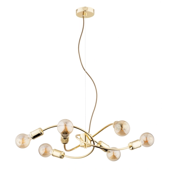 Lampa wisząca KARUZO ZŁOTA 6xE27 63163 ALFA