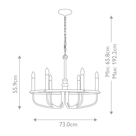 Żyrandol Capitol Hill – 6 źródeł światła – Naturalny mosiądz KL-CAPITOL-HILL6-PNBR Elstead Lighting