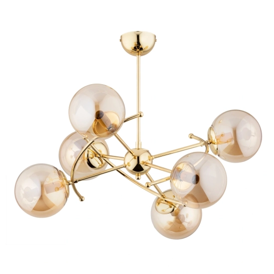 Lampa sufitowa KOSMITO ZŁOTA 6xE14 61cm 63164 ALFA