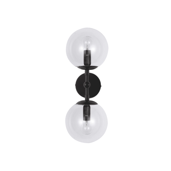 kinkiecik.pl Kinkiet czarny DORADO 2 LP-002/2W BK Transp. LIGHT PRESTIGE