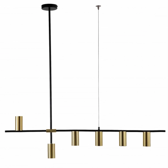 kinkiecik.pl Arizona 6 linia wisząca czarny/złoty LP-074/6PL BK/GD Light Prestige