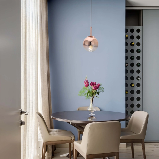 Lampa wisząca mała miedziana PALLA LP-2844/1P S MI LIGHT PRESTIGE