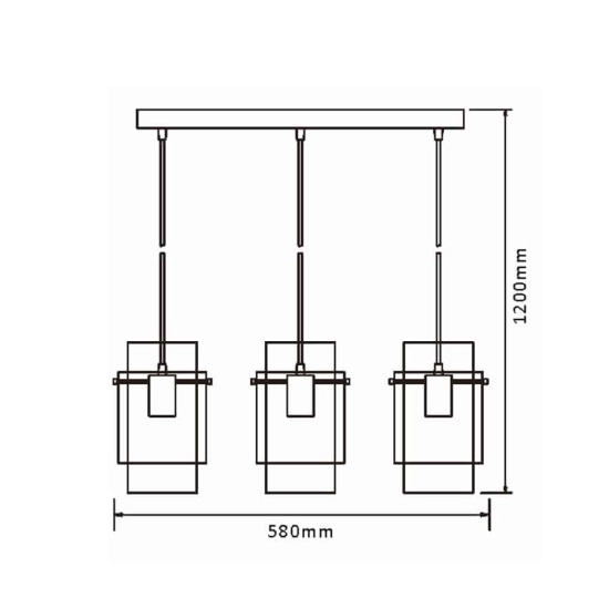 kinkiecik.pl Lampa wisząca Savona 3 linia LP-707/3L LIGHT PRESTIGE