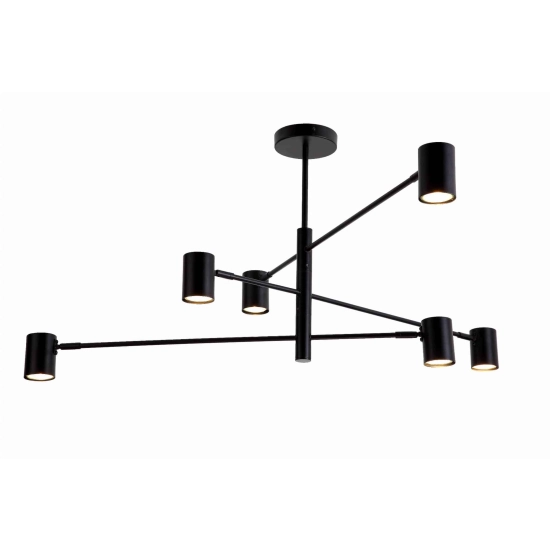 kinkiecik.pl Lampa sufitowa czarna SNOW 6 LP-731/6P BK LIGHT PRESTIGE
