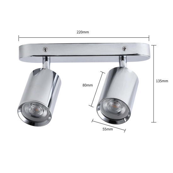 Belize 2 spot chrom IP44 LP-734/2W CH LIGHT PRESTIGE