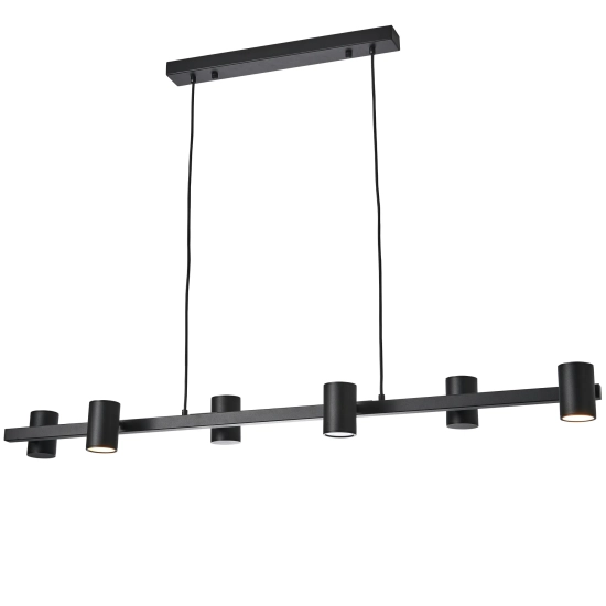 Lampa Wisząca Noe Long 6xGU10 czarna PL0111-BK yaskr