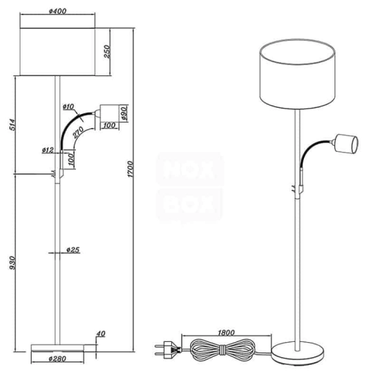 Lampa podłogowa HOTEL – 403900211 TRIO