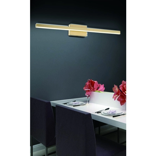 Linea - kinkiet łazienkowy LED jasny złoty 1x8W 640Lm 4000K 234011-36 REALITY