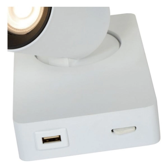 Kinkiet NIGEL LED GU10 1x5W 3000K With USB charging point biały 09929/06/31 Lucide - zdjęcie dodatkowe 3