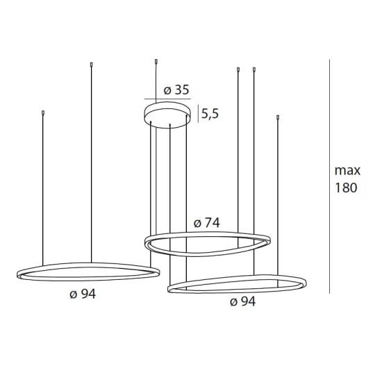 LAMPA WISZĄCA CAYENNE 3 P0604D MaxLight