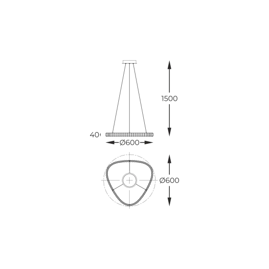 Lampa wisząca z pilotem ATHESA MD3169-1-3GT Zuma Line
