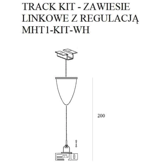 ZAWIESIE LINKOWE Z UCHWYTEM 2 M MHT1-KIT-WH BIAŁE MaxLight - zdjęcie dodatkowe 1