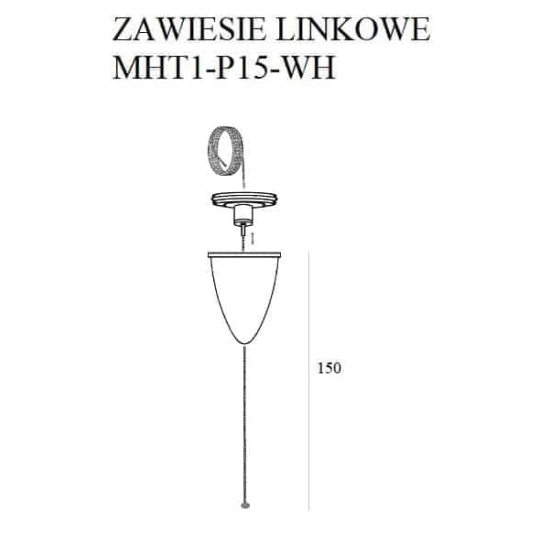 ZAWIESIE LINKOWE 1,5M BIAŁE MHT1-P15-WH MaxLight - zdjęcie dodatkowe 1