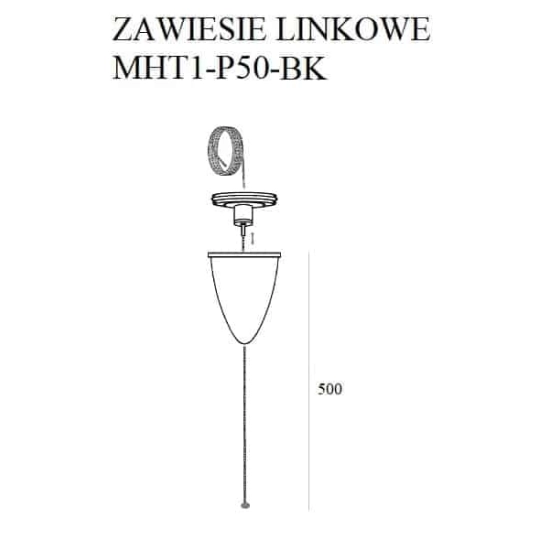 ZAWIESIE LINKOWE 5M CZARNE MHT1-P50-BK MaxLight - zdjęcie dodatkowe 1