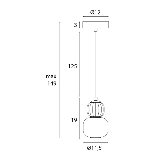 Lampa wisząca Modern 5w, Opal + Medium Brown P0625 MaxLight