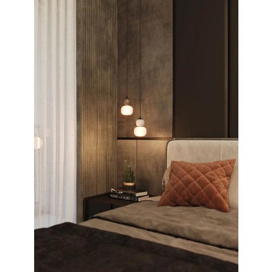 Lampa wisząca Modern 5w, Opal + Light Grey P0624 MaxLight