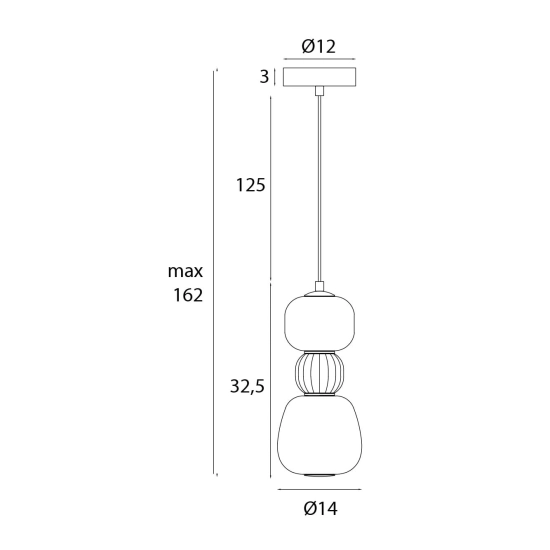 Lampa wisząca Modern 13w, Opal + Medium Brown P0628 MaxLight