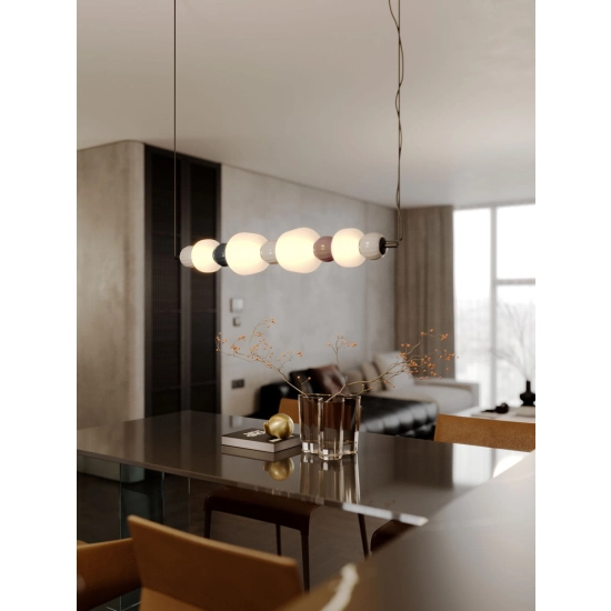Lampa wisząca Modern 32w, Opal + Dark Grey+medium Brown+light Grey P0631 MaxLight
