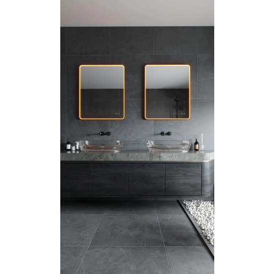 Mirror Prostokąt 76x91cm Miedziane Lustro Podświetlane W0385 MaxLight