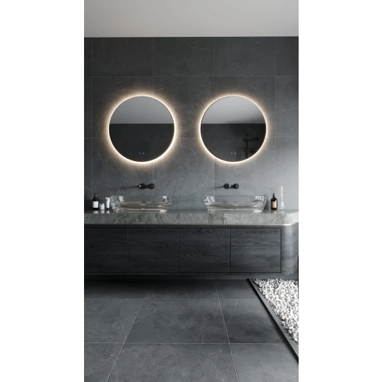 Mirror Okrąg ⌀80 Cm Bezramkowe Lustro Podświetlane W0387 MaxLight