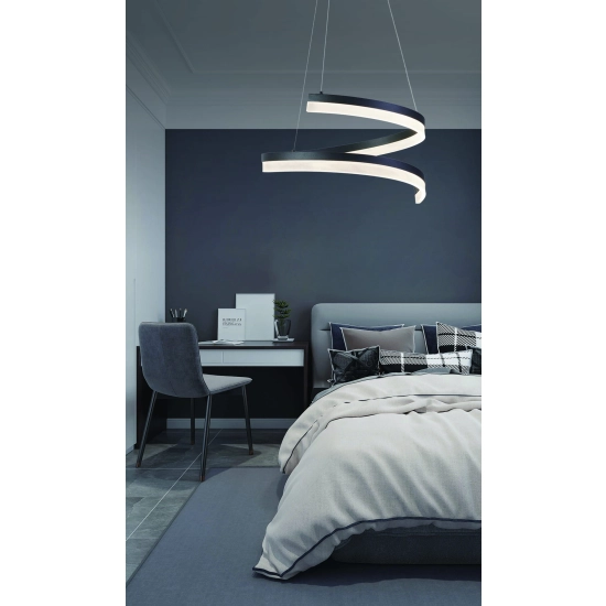 Monacor - lampa wisząca LED czarny mat 1x28W 2240lm 342501-30 REALITY