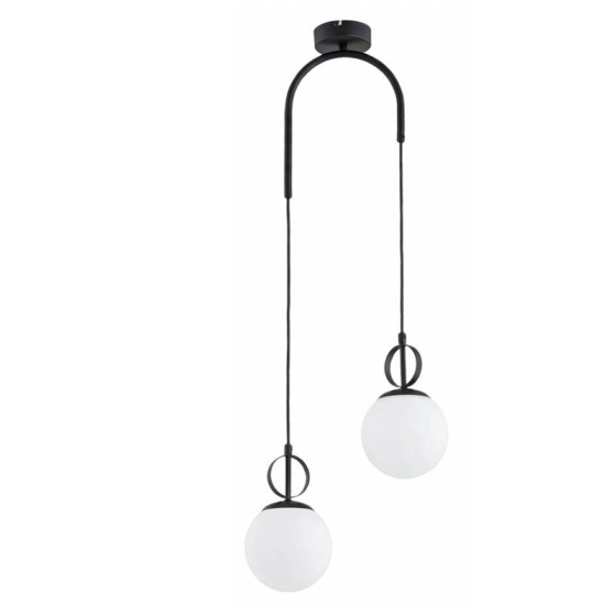 Lampa wisząca Morena 2xE14 czarna biała 62661 ALFA