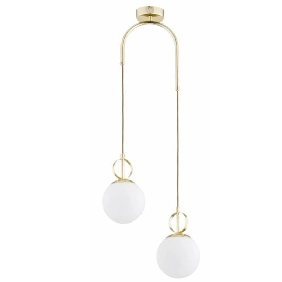 Lampa wisząca Morena 2xE14 złota biała 62663 ALFA