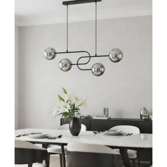 Lampa wisząca Nari 4xE14 czarna chrom 63332 ALFA