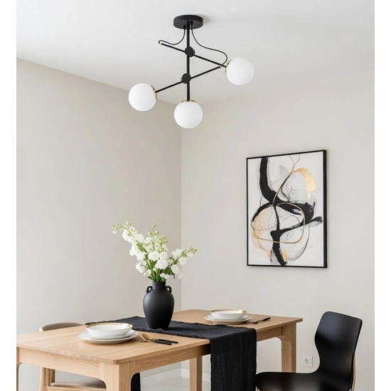 Lampa wisząca Olimp czarna złota 3xE14 62554 ALFA