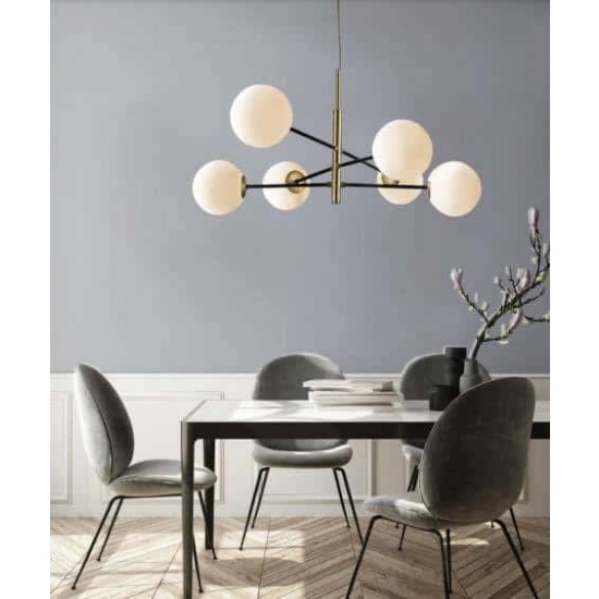 Lampa wisząca Oviedo 6 (gold/black) AZ4421 AZZARDO