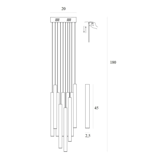 Lampa Wisząca Organic 10x Złoto Szczotkowane Mała Ściemnialna P0524d MaxLight