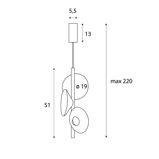 Lampa wisząca Puro Black&grey P0562 MaxLight