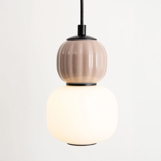 Lampa wisząca Modern 5w, Opal + Medium Brown P0625 MaxLight