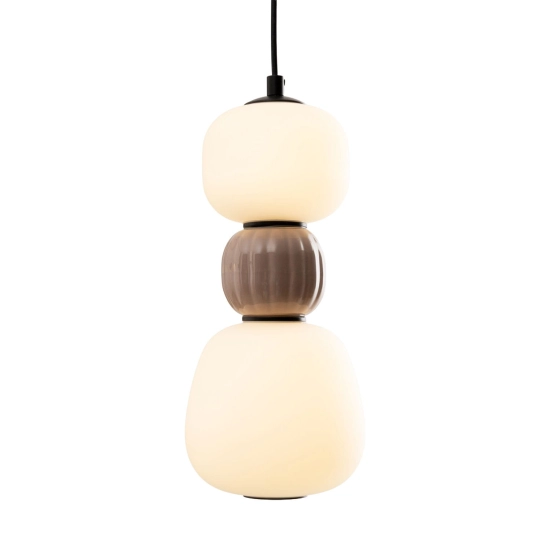 Lampa wisząca Modern 13w, Opal + Medium Brown P0628 MaxLight