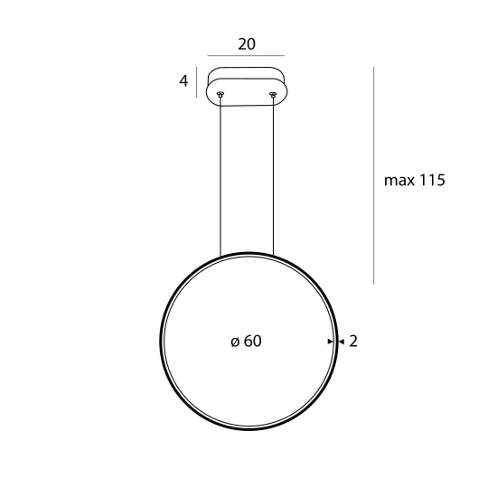 Lampa Wisząca Visual Ver 22W White 60cm IP44 P0651 MaxLight